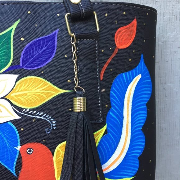 Hand Painted Mexican Tote Bag - Picture 2 of 4